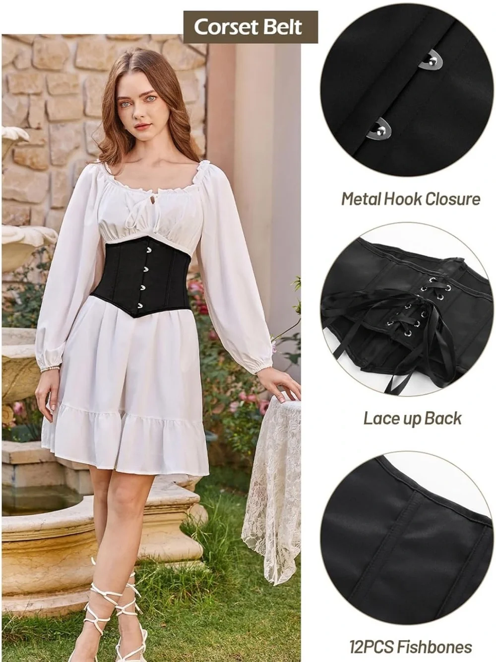 NWT Scarlet Darkness boned pirate corset belt size 14